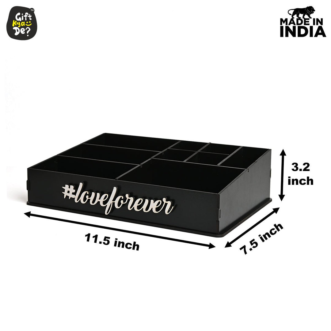 Gift Kya De Makeup Organizer For Dressing Table | 9 Compartments | Storage boxes For Lipstick, Nail Polish (30 x 22cm)