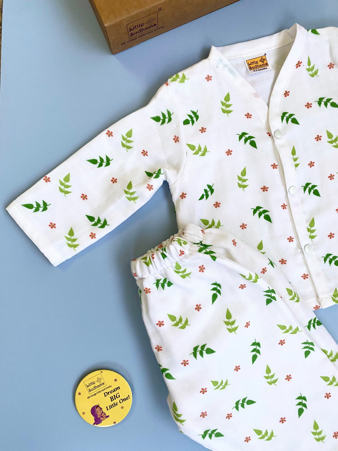 Little Sudhams Organic Cotton Muslin Baby Full-Sleeve Set