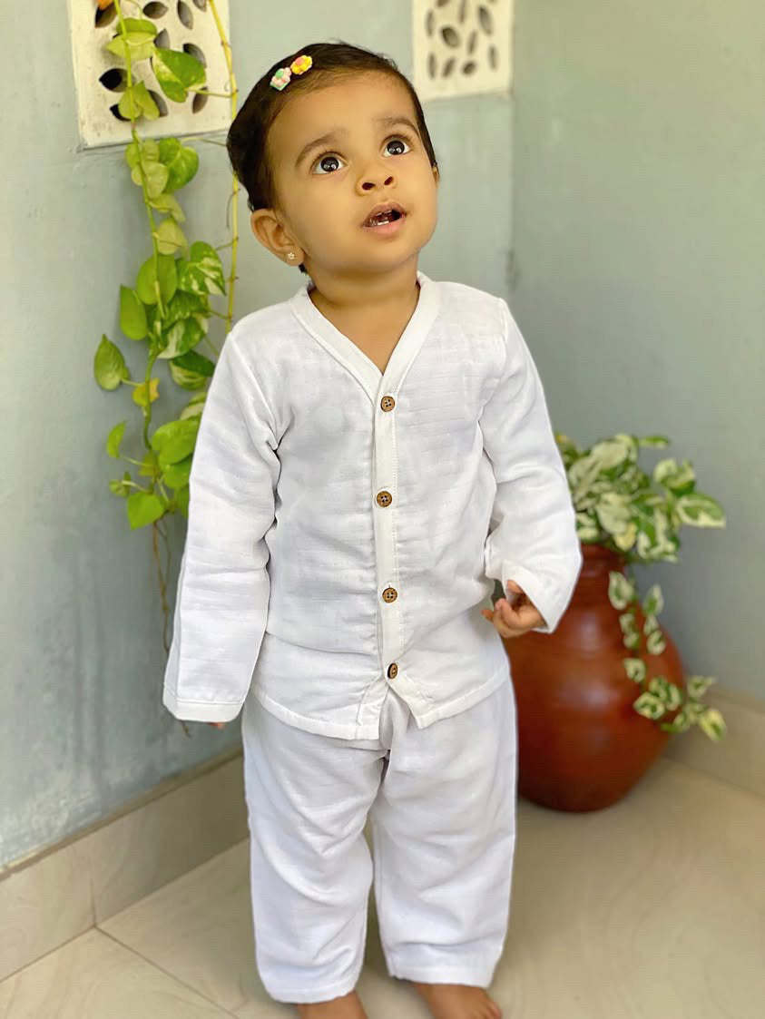 Little Sudhams Organic Cotton Muslin Baby Full-Sleeve Set