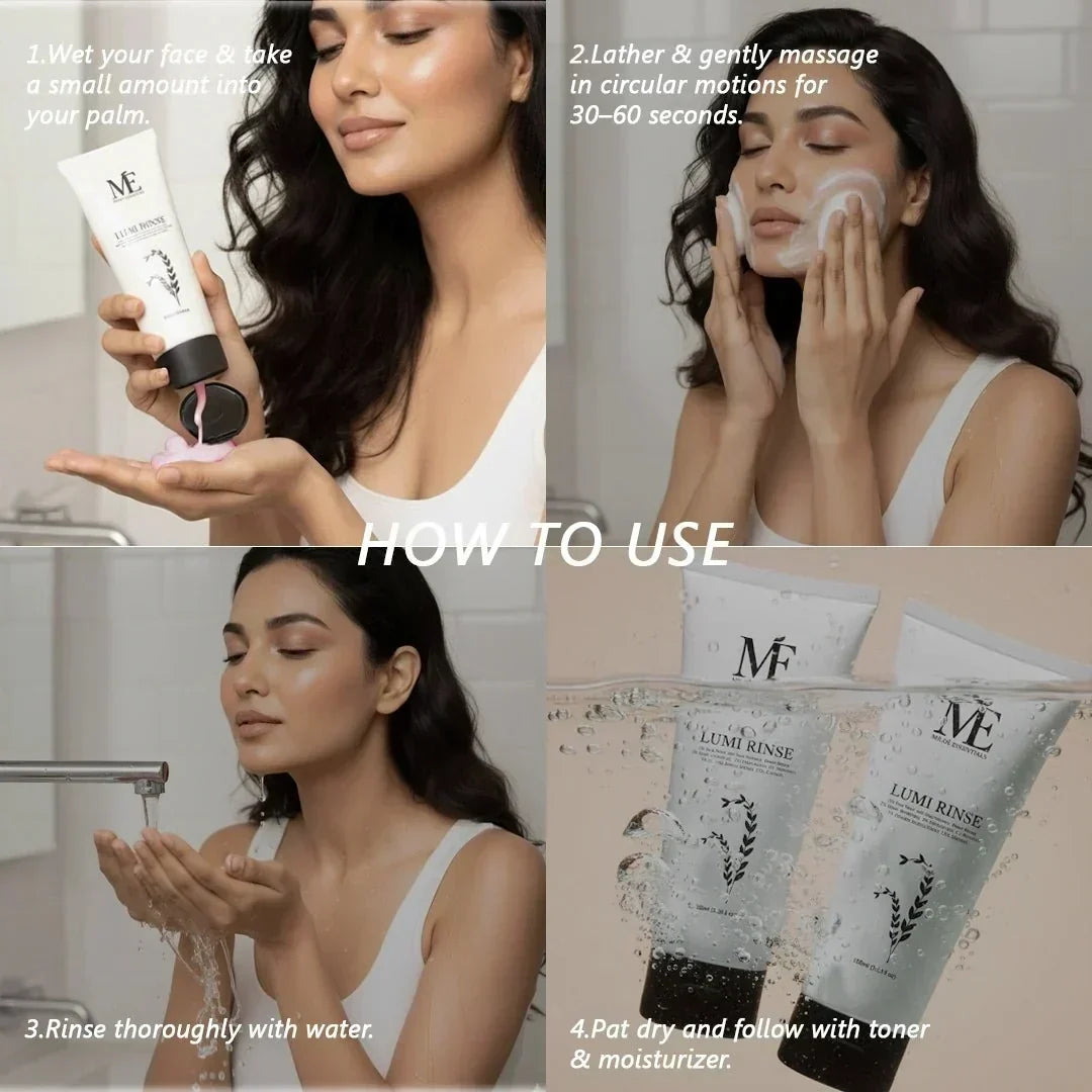 Lumi Rinse Face Wash – Soothing Cleanser with Rice Ferment & Centella Asiatica