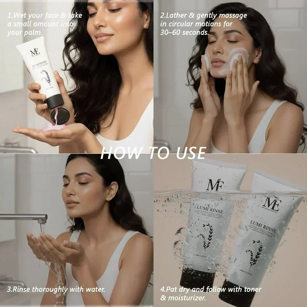 Lumi Rinse Face Wash – Soothing Cleanser with Rice Ferment & Centella Asiatica