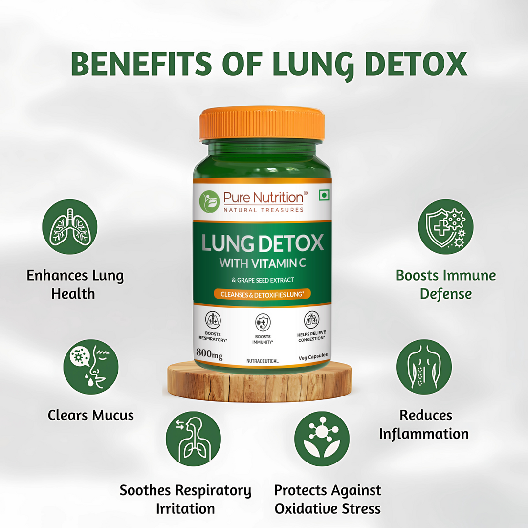 Lung Detox Capsules Vitamin C & Grape Seed Extract | 60 Veg Caps