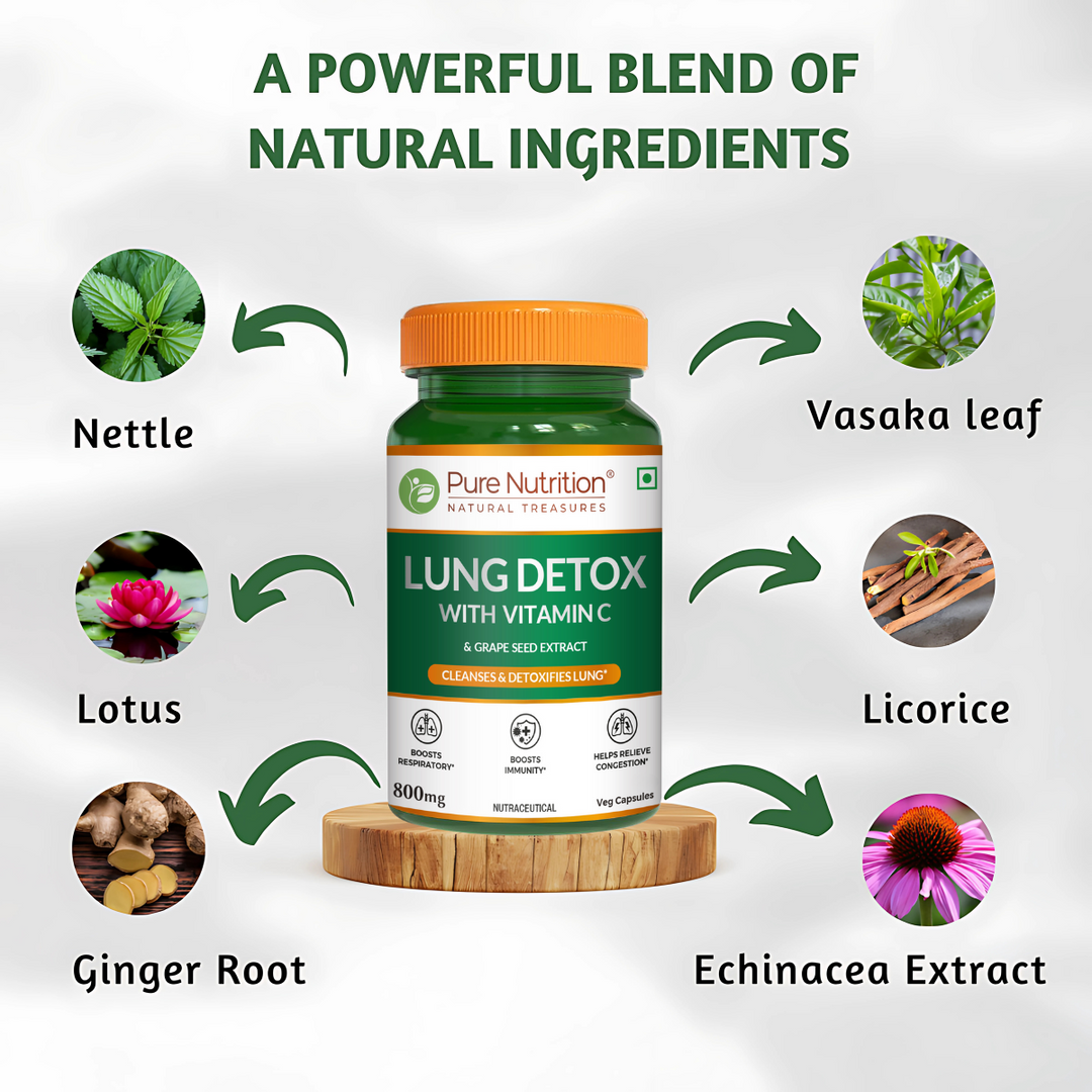 Lung Detox Capsules Vitamin C & Grape Seed Extract | 60 Veg Caps