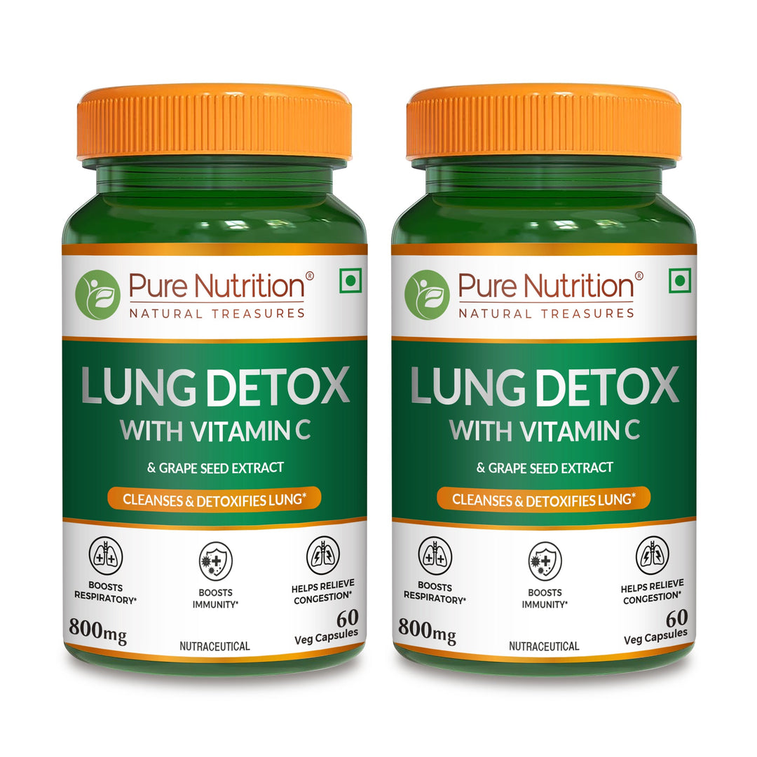 Lung Detox Capsules Vitamin C & Grape Seed Extract | 60 Veg Caps
