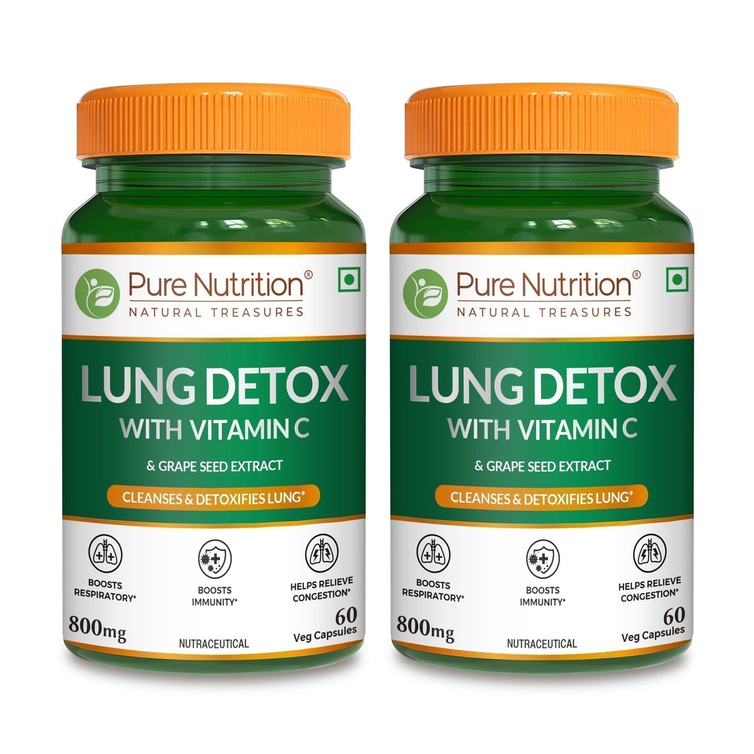 Lung Detox Capsules Vitamin C & Grape Seed Extract | 60 Veg Caps