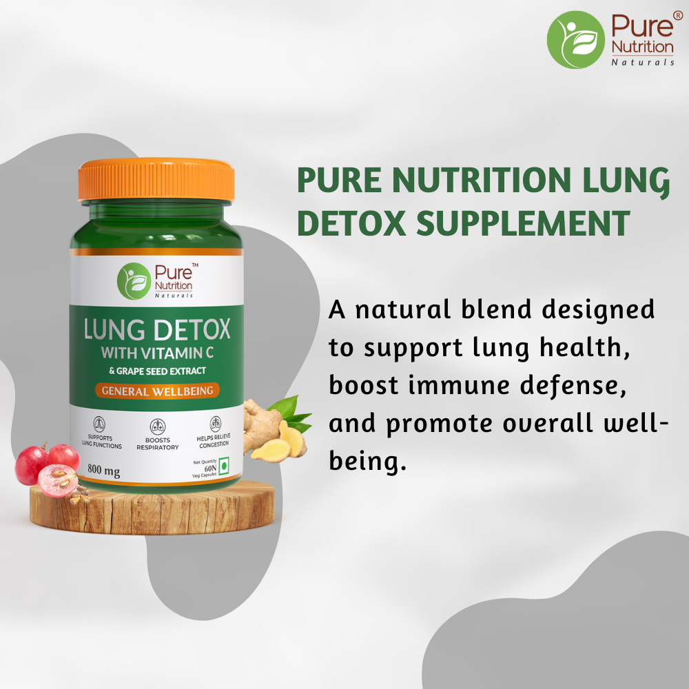 Lung Detox Capsules Vitamin C & Grape Seed Extract | 60 Veg Caps