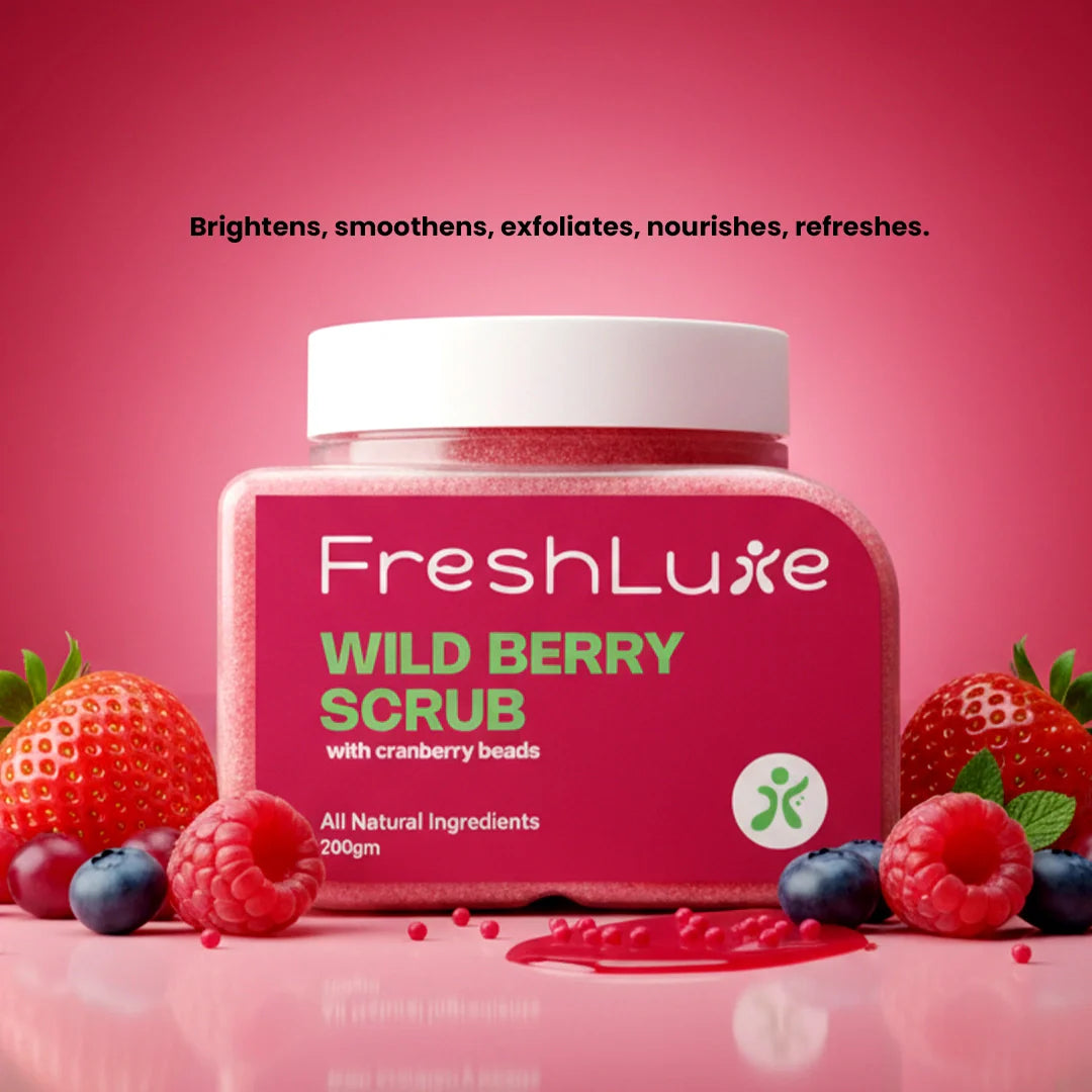 Wild Berries Face & Body Scrub | Vitamin E for Tan, Dead Skin Removal & Exfoliation | 200gm