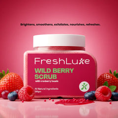 Wild Berries Face & Body Scrub | Vitamin E for Tan, Dead Skin Removal & Exfoliation | 200gm