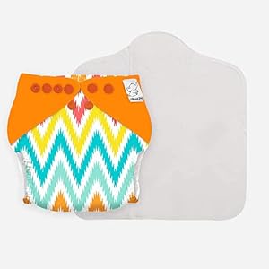 Snugkins 100% Organic Cotton Reusable Cloth Diaper With Prefold Pad for New Born Babies - Pack 1