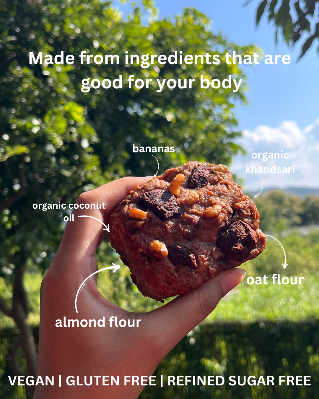 KS Supertreats Wholesome Banana Bread | Classic - Chocolate & Walnut 400 gm Loaf