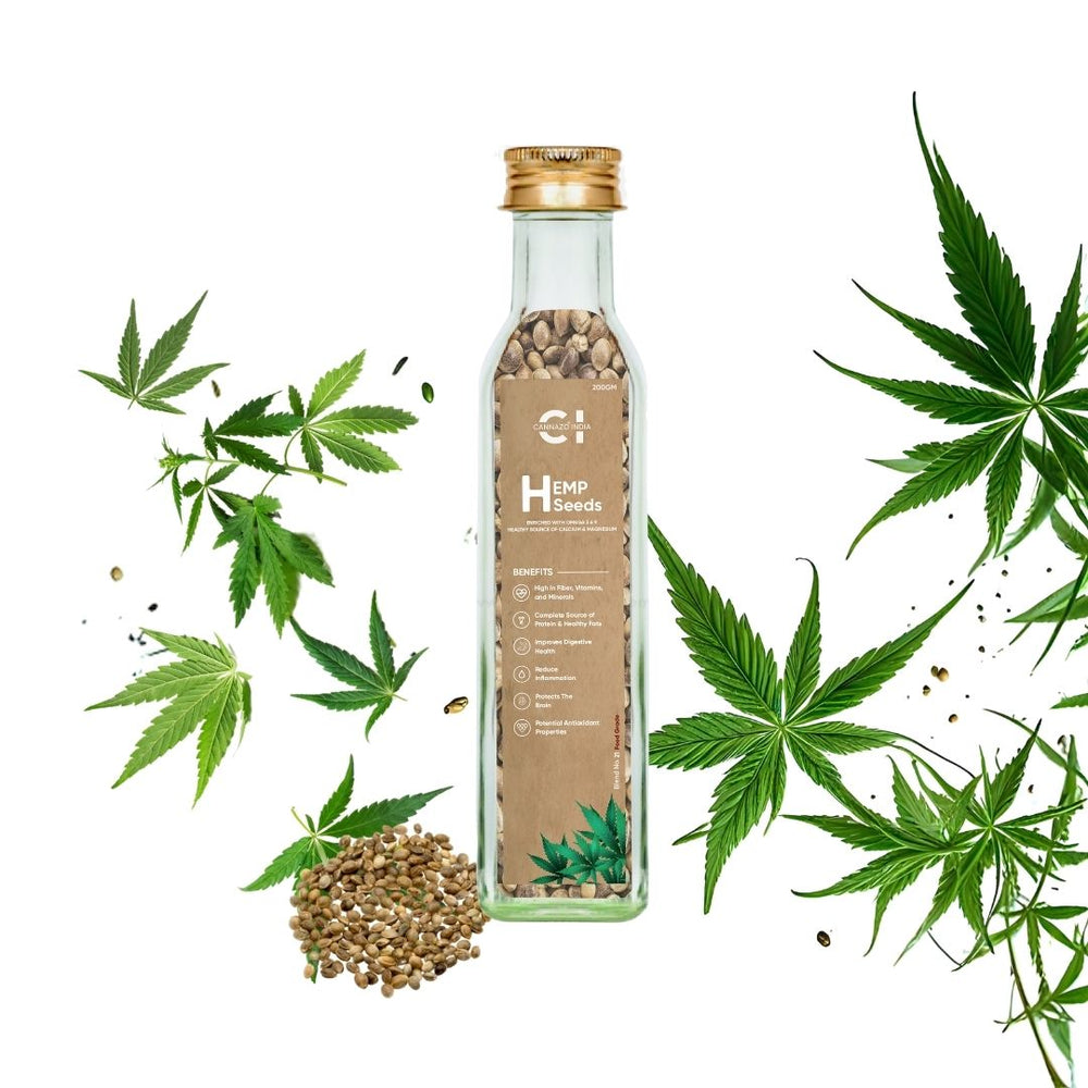 CannazoIndia® Hemp Seeds-Unhulled | 200gm | Rich in Omega 3, 6 9, Healthy source of Calcium