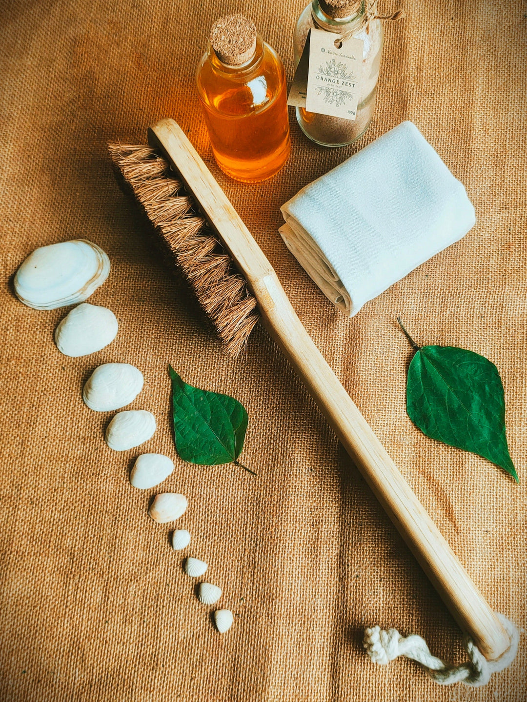 Almitra Sustainables Wet & Dry Body Brush with Long Handle