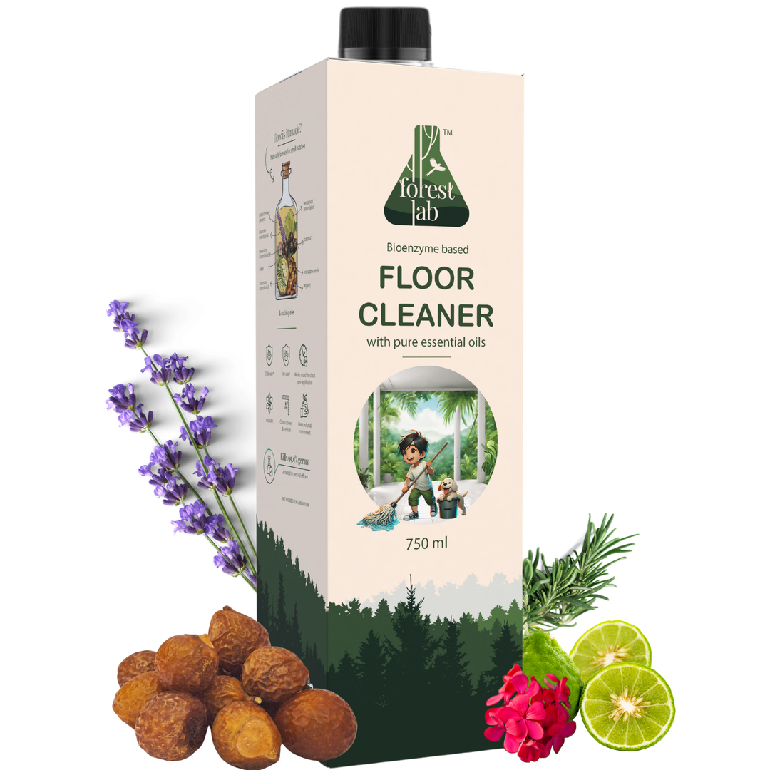 Forest Lab Natural Floor Cleaner | Organic & Herbal Floor Cleaner, Powered by Enzymes & Soapnut | Kills 99.9% germs | Baby & Pet Safe | Marble, Tiles, Wood & Granite Floor Cleaner