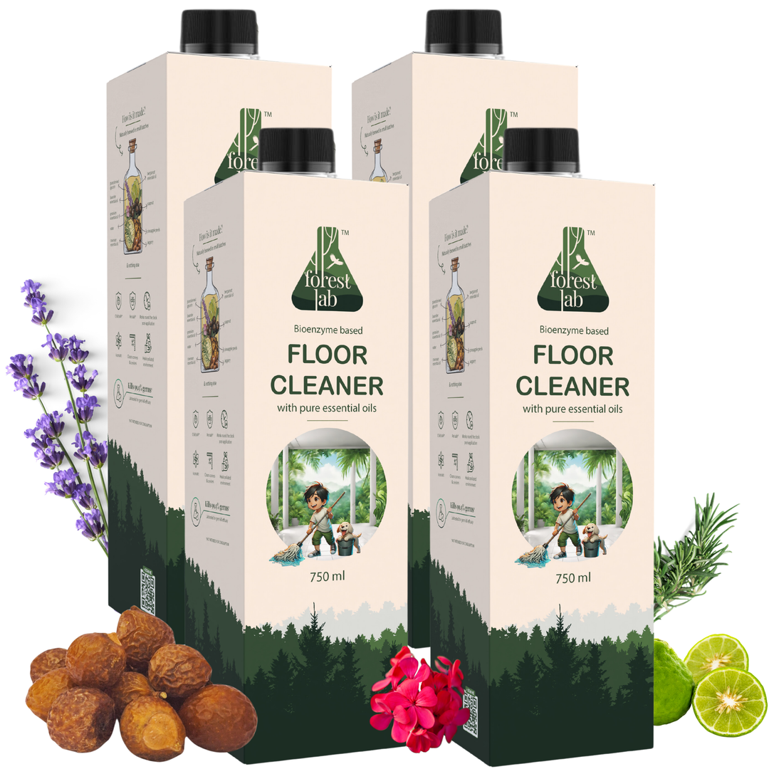 Forest Lab Natural Floor Cleaner | Organic & Herbal Floor Cleaner, Powered by Enzymes & Soapnut | Kills 99.9% germs | Baby & Pet Safe | Marble, Tiles, Wood & Granite Floor Cleaner