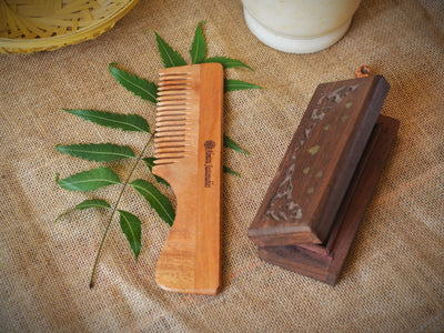 Neem Wood Hair Comb – Handle
