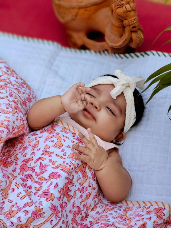 Almitra Sustainables Hand Block Printed Muslin Blanket