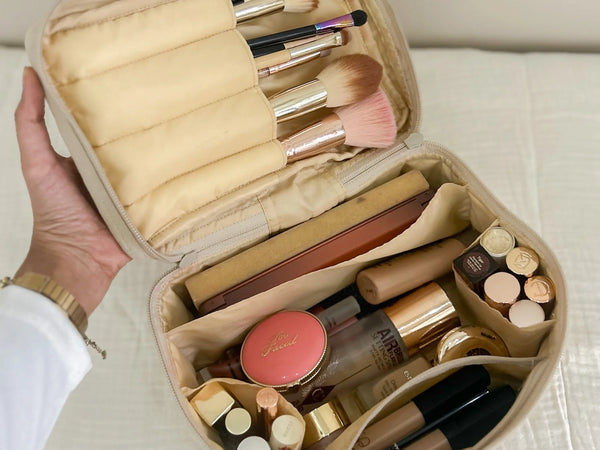 Akiiko Wheat Crinkle Makeup Vanity Pouch