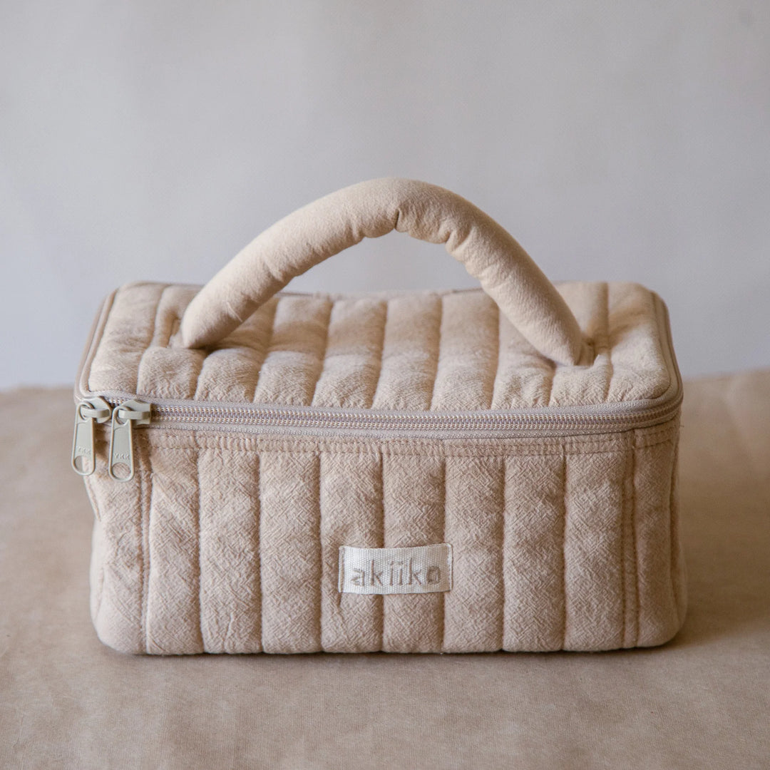 Akiiko Wheat Crinkle Makeup Vanity Pouch
