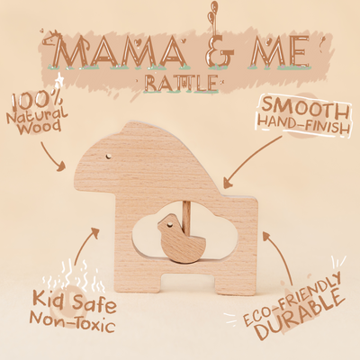 Little Lifters Mama & Me – Wooden Animal Rattle