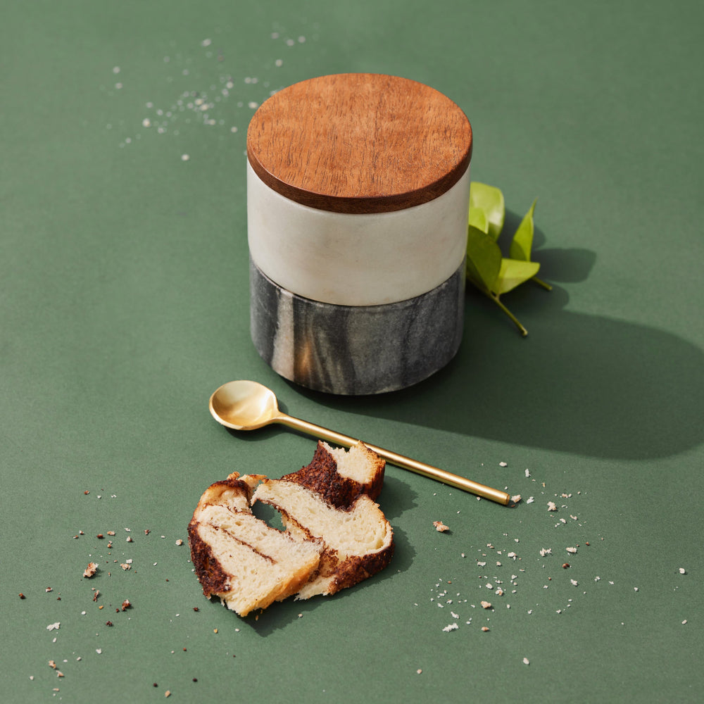 Muun Home Stacked Marble Spread Jars Set of Two