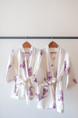 Masaya Medium Robe, Koala, Purple