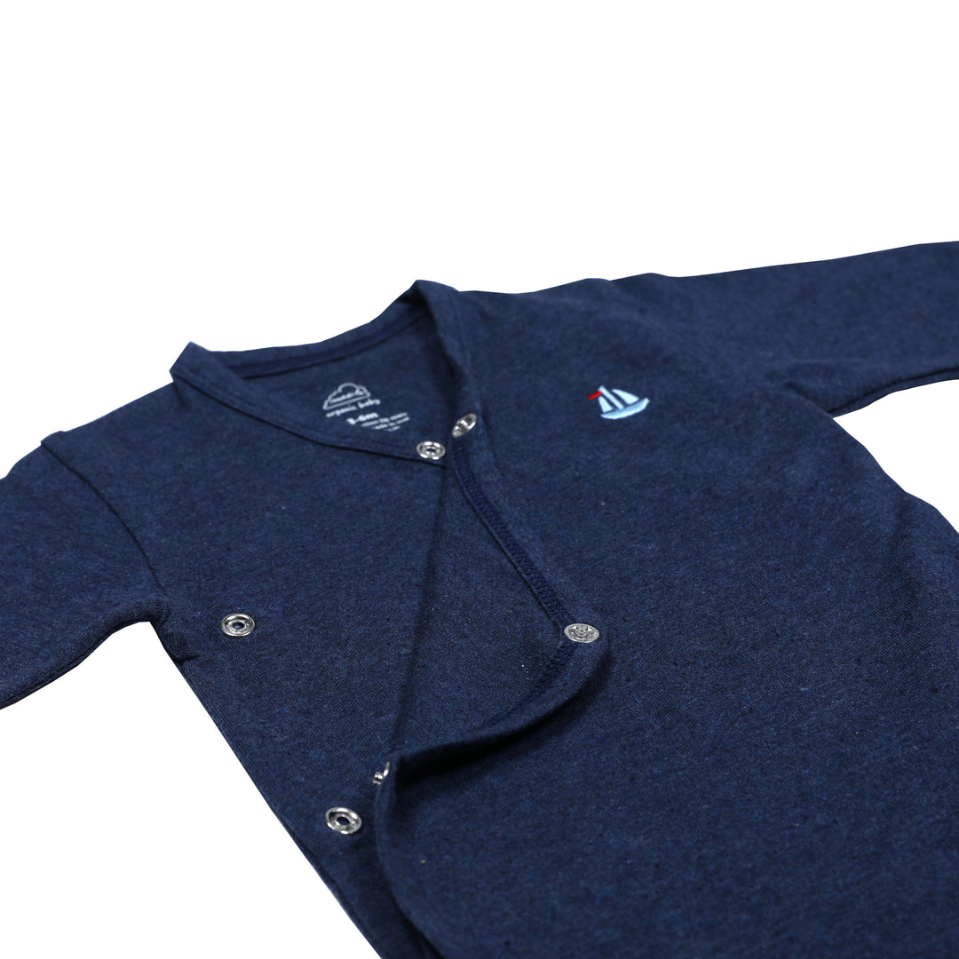 Long Sleeve Kimono Bodysuit - grey heather