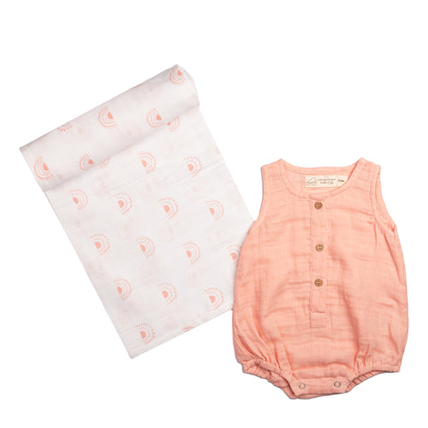 Organic Cotton Muslin Classic Snuggle Set - Over the Rainbow