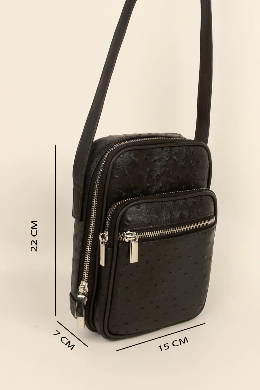 The House Of Ganges Men Letter Patch Vegan Leather Crossbody