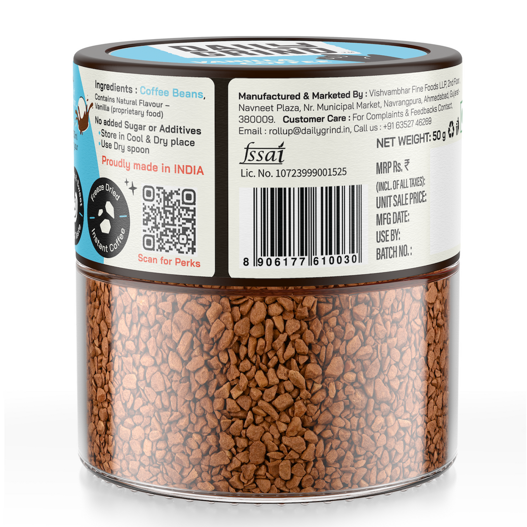 Daily Grind The Mellow Crush Vanilla Instant Coffee - 50 Grams