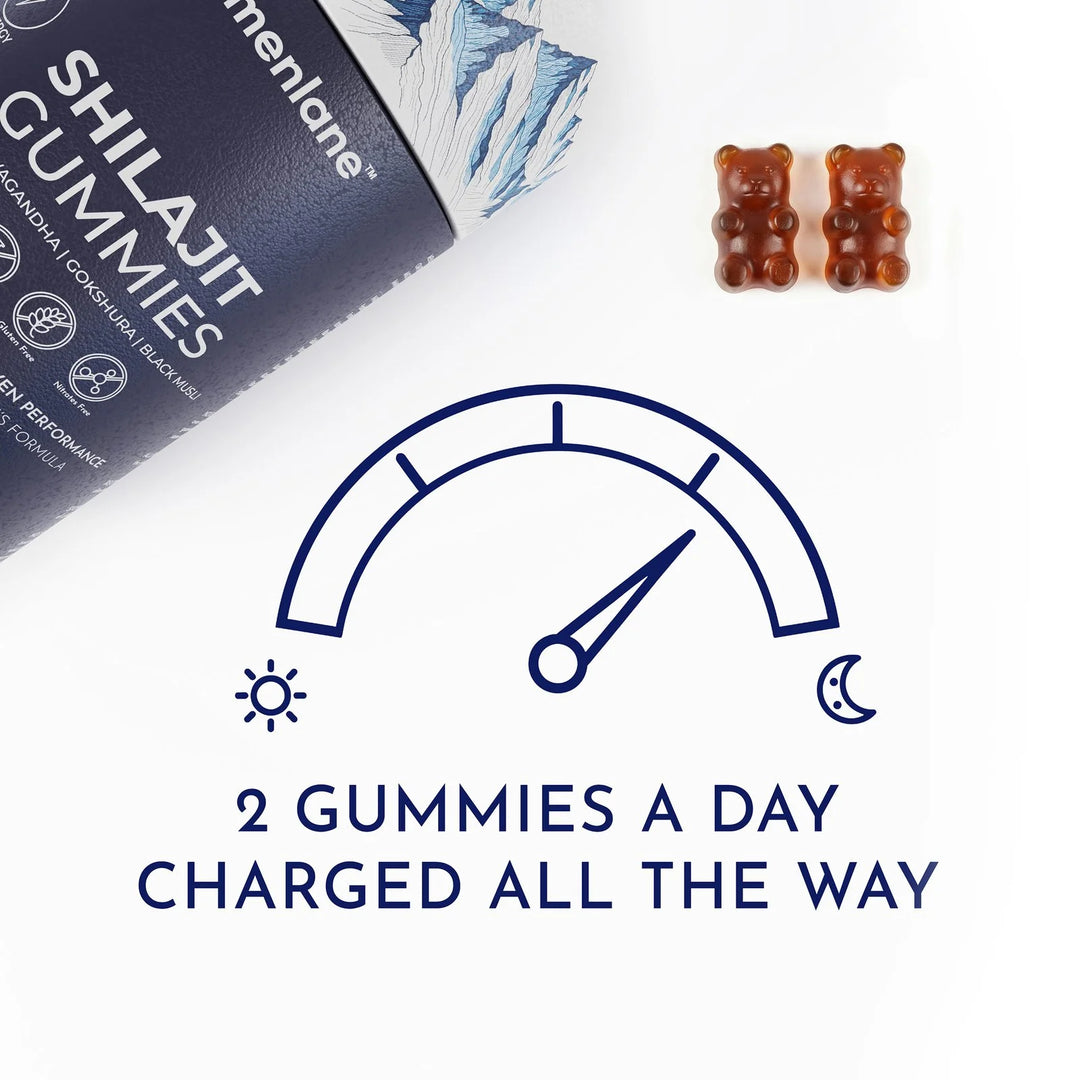Menlane Shilajit Gummies-Natural Support for Energy, Stamina, Strength & Daily Vitality