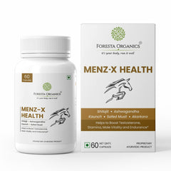 Foresta Organics Menz-X Health with Shilajit, Ashwagandha, Kaunch & Safed Musli - 60 Capsules