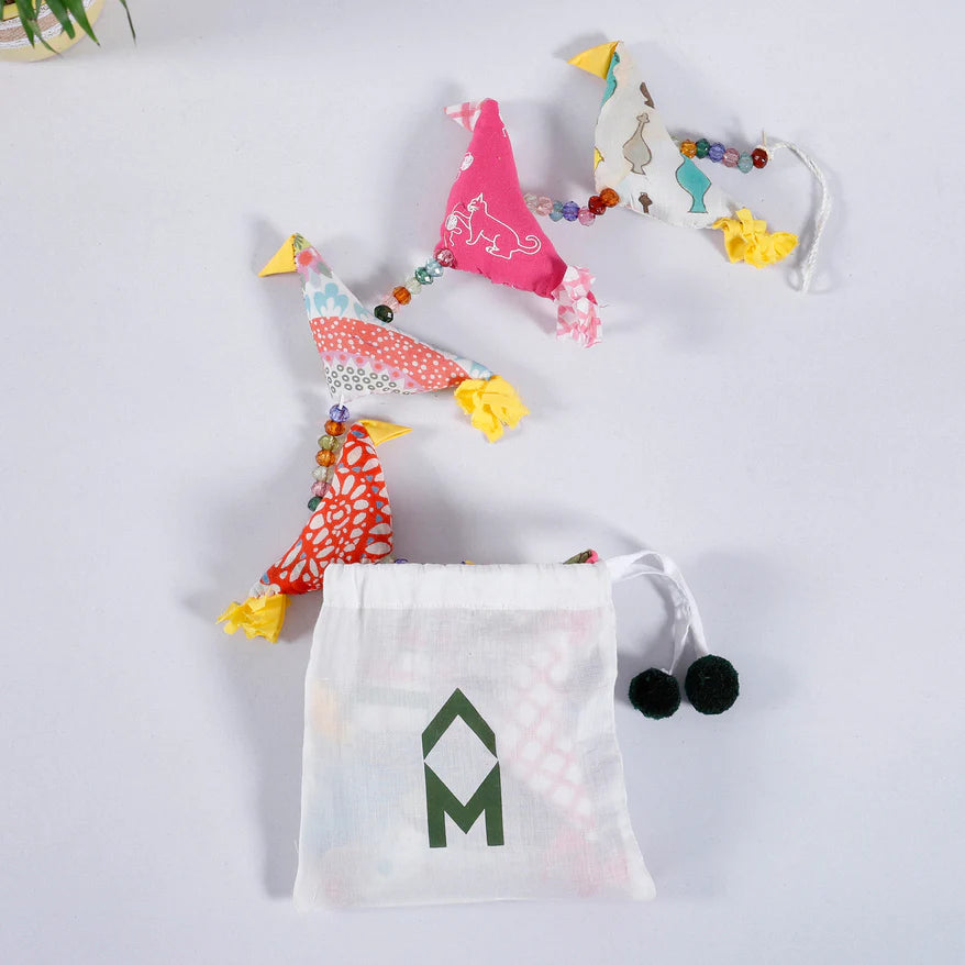 Bird Fabric Dangler - Set of 2