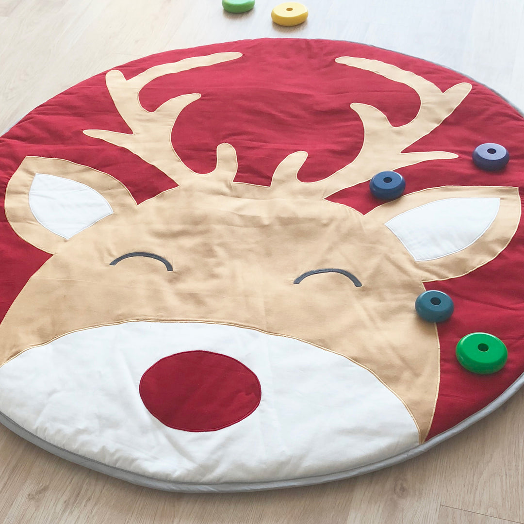 Organic Cotton Indoor/Outdoor Quilted Playmat – Reindeer