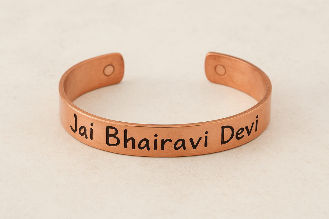 Bamboology Trends Jai Bhairavi Devi Pure Copper Healing Kada – Unisex Magnetic Energy Bracelet