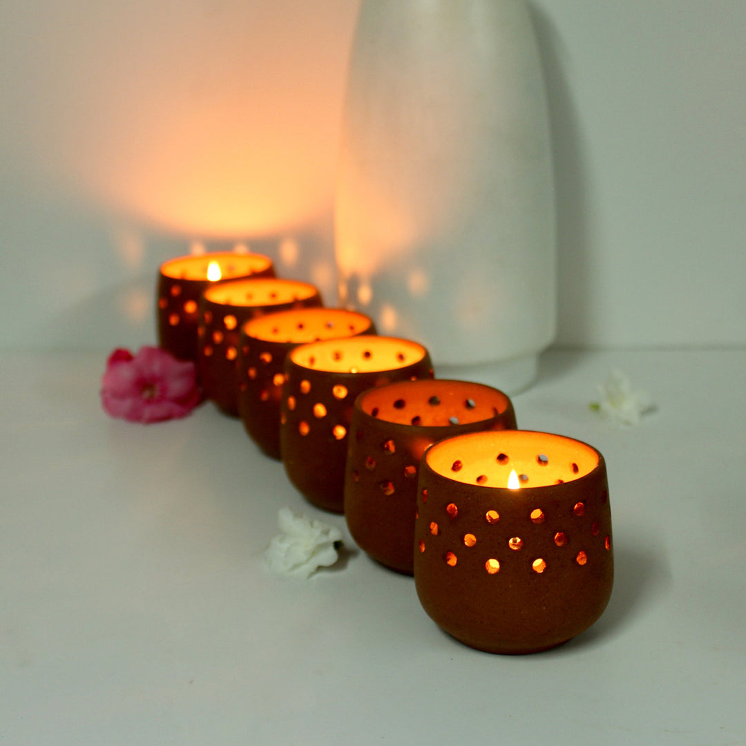 MINI Tea Light Holders Set of 6 + 6 HD Candles FREE - Suspire