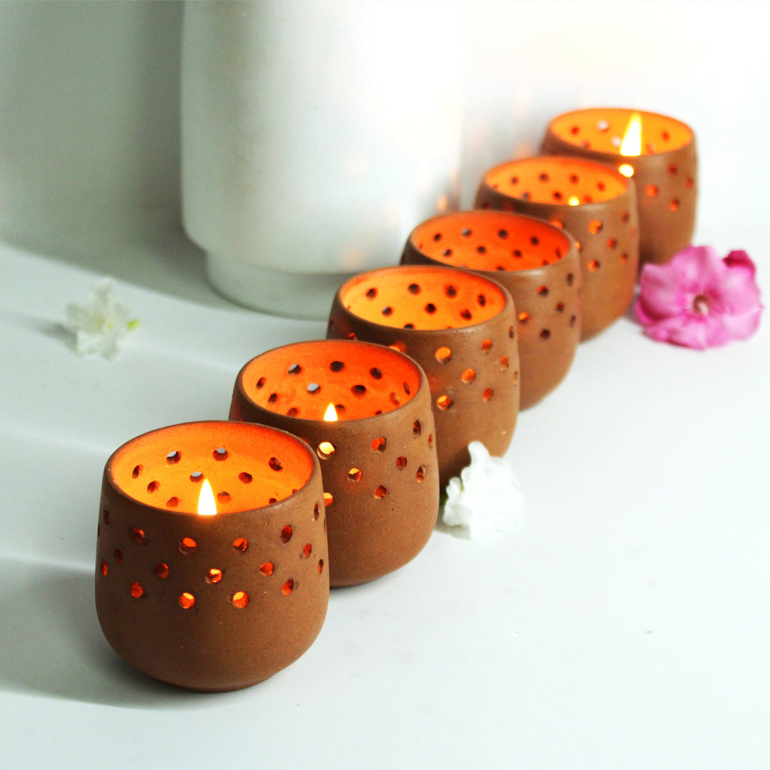 MINI Tea Light Holders Set of 6 + 6 HD Candles FREE - Suspire