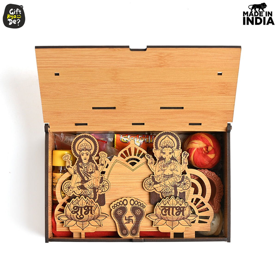 Gift Kya De Portable Wooden Mini Mandir | Festival Gifts | House Warming Gift | Diwali Gifts