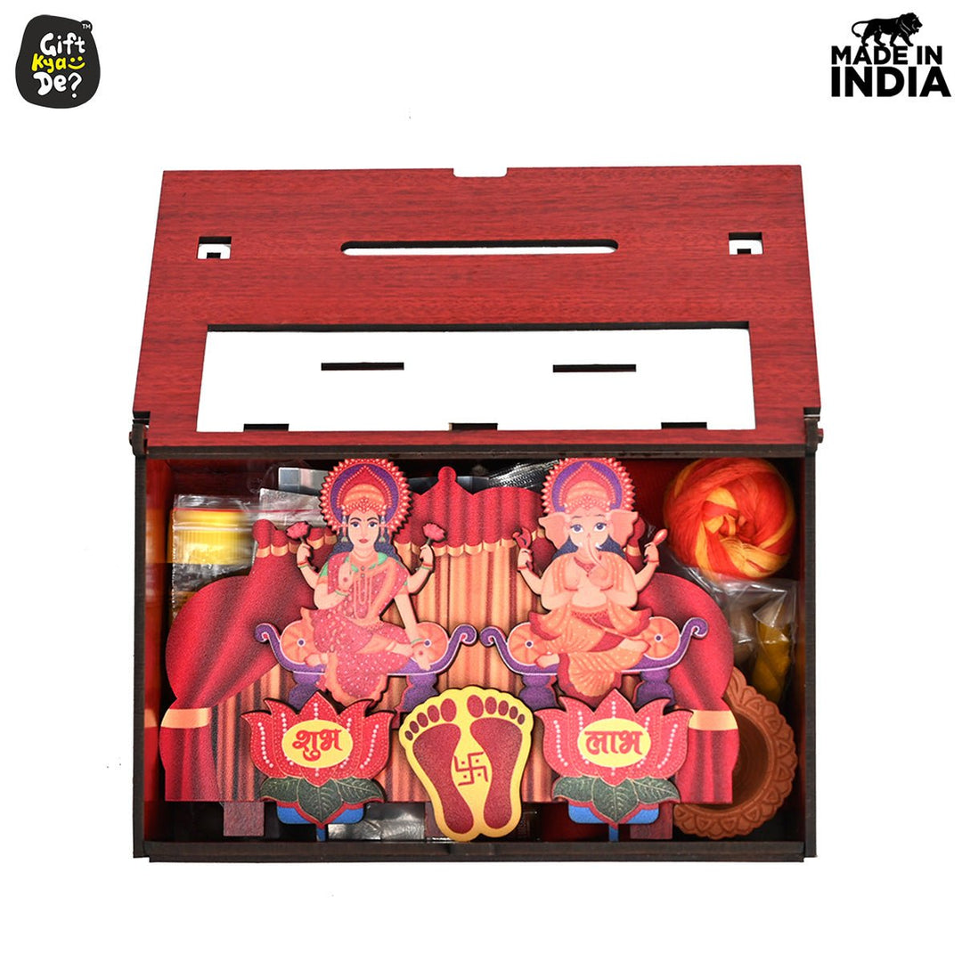 Gift Kya De Portable Wooden Mini Mandir | Festival Gifts | House Warming Gift | Diwali Gifts