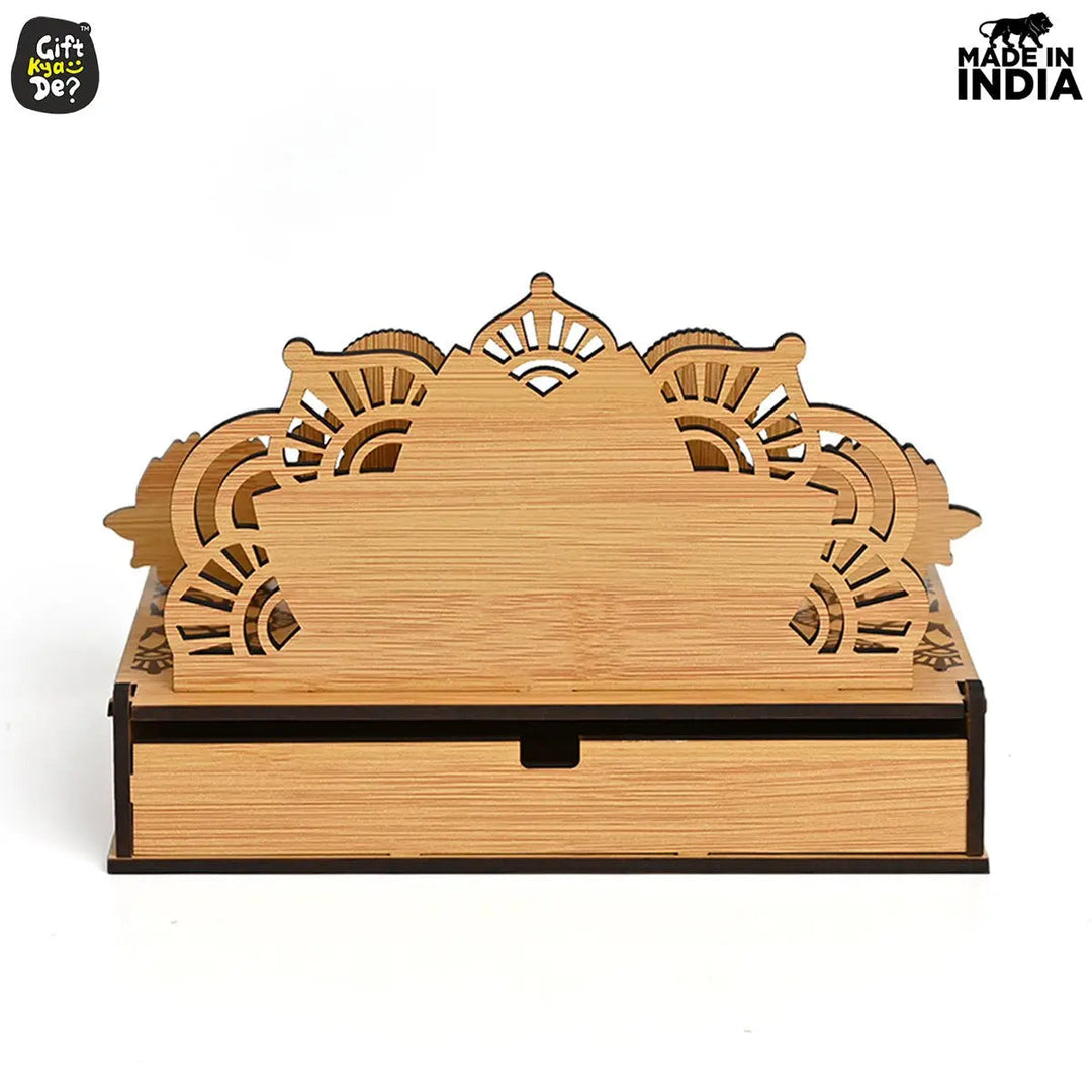 Gift Kya De Portable Wooden Mini Mandir | Festival Gifts | House Warming Gift | Diwali Gifts