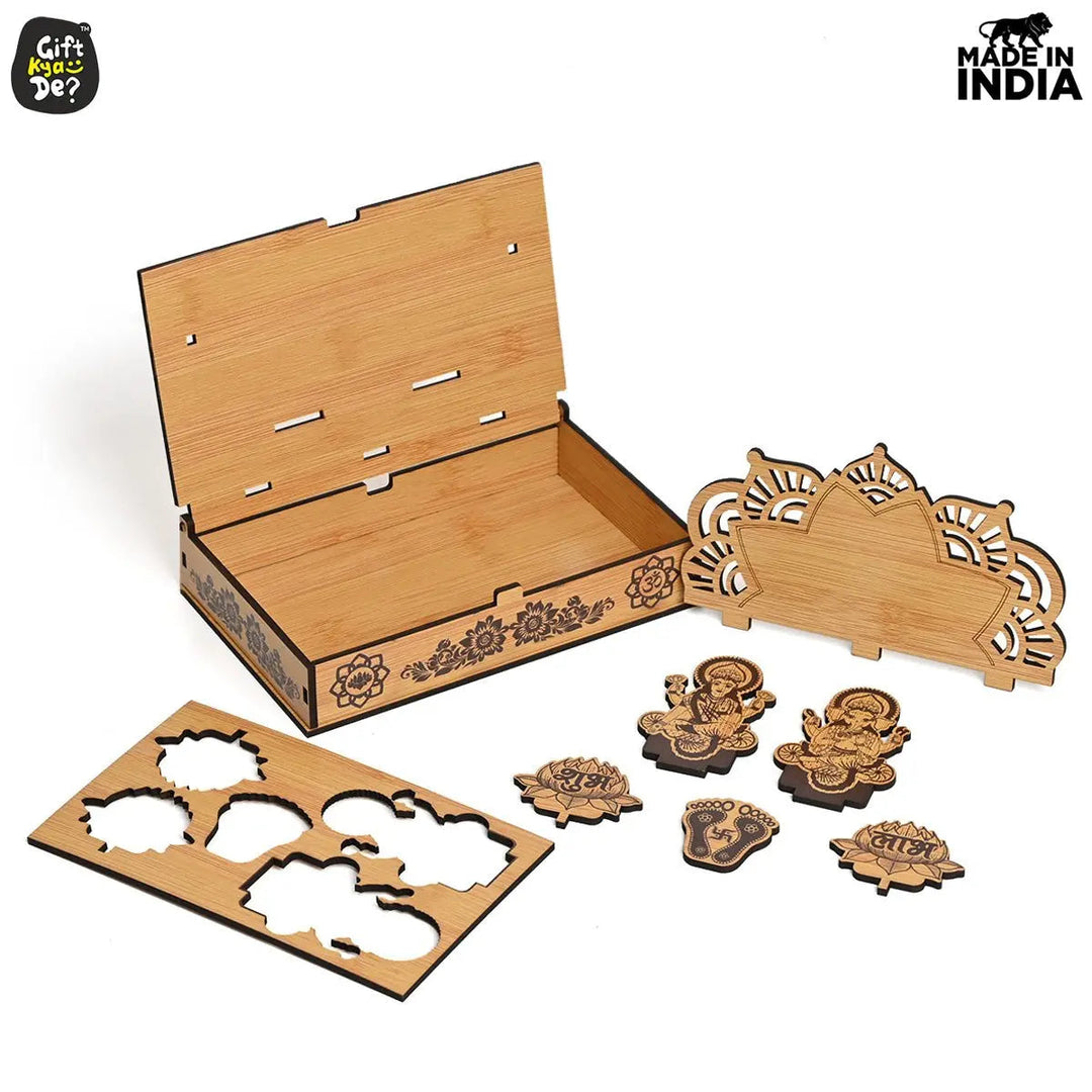 Gift Kya De Portable Wooden Mini Mandir | Festival Gifts | House Warming Gift | Diwali Gifts