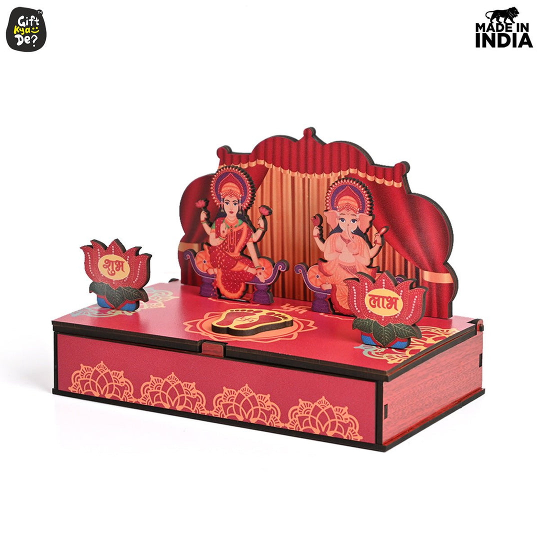 Gift Kya De Portable Wooden Mini Mandir | Festival Gifts | House Warming Gift | Diwali Gifts