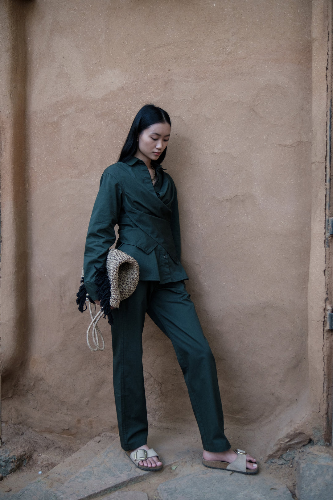 The Terra Tribe Deep Green Seattle Wrap Shirt