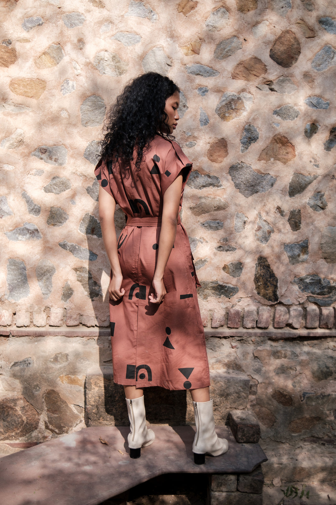 The Terra Tribe Copper Triangle Printed Harajuku Trench