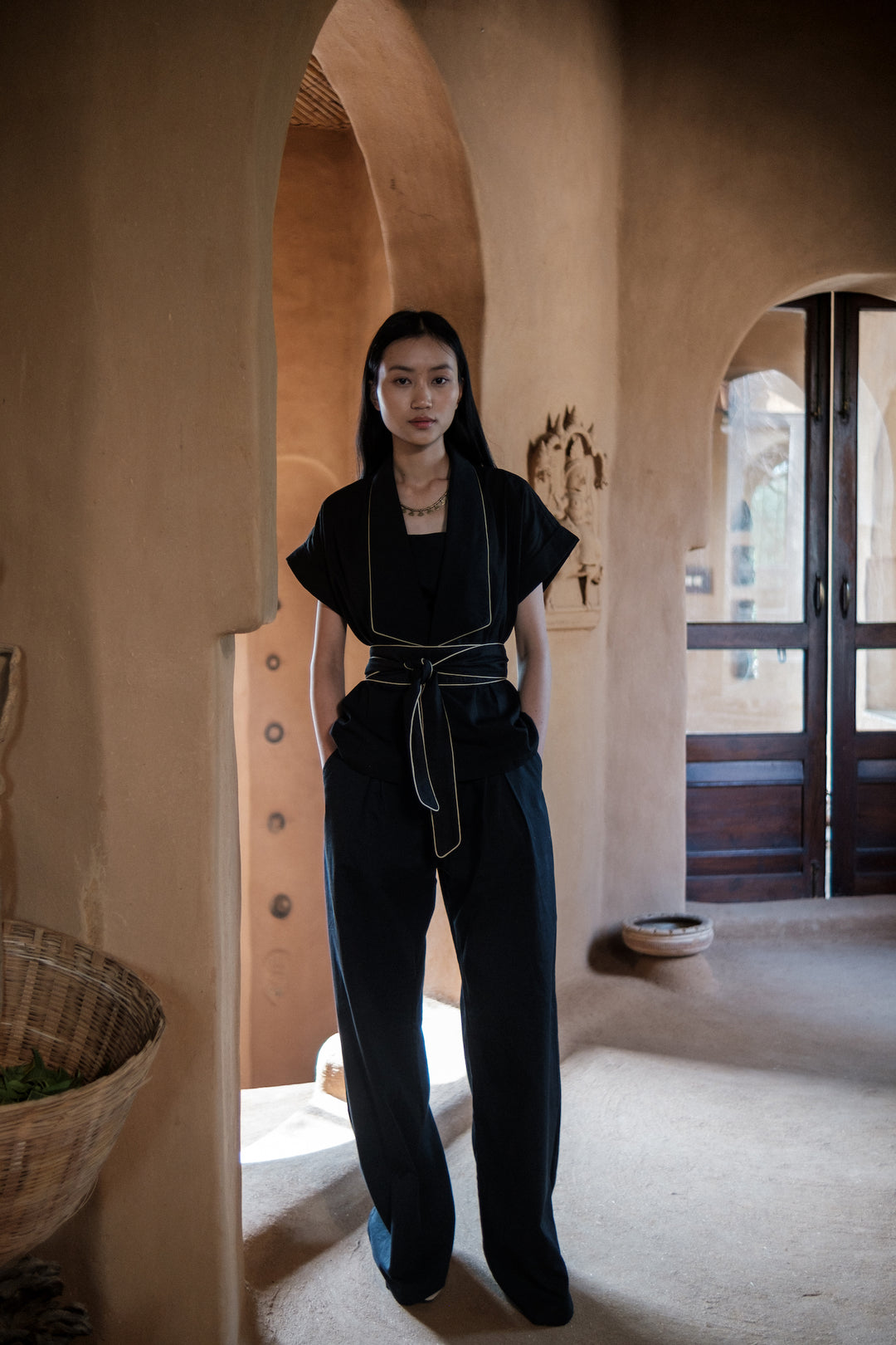 The Terra Tribe Black Berlin Shawl Collar