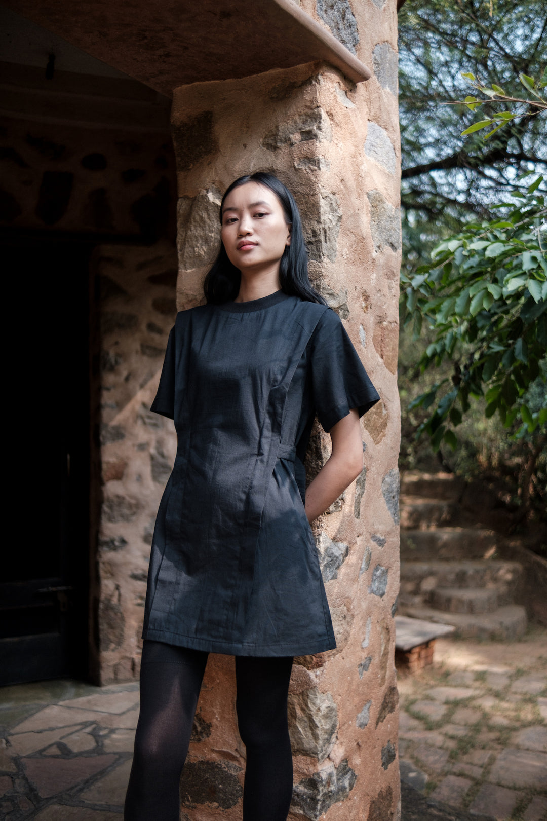 The Terra Tribe Black Rory Rib Dress