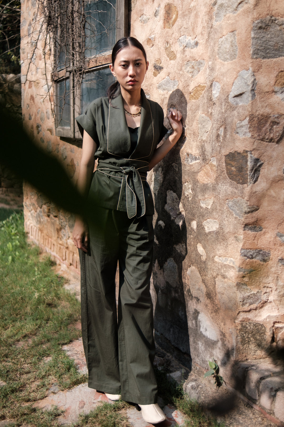 The Terra Tribe Deep Green Berlin Shawl Collar