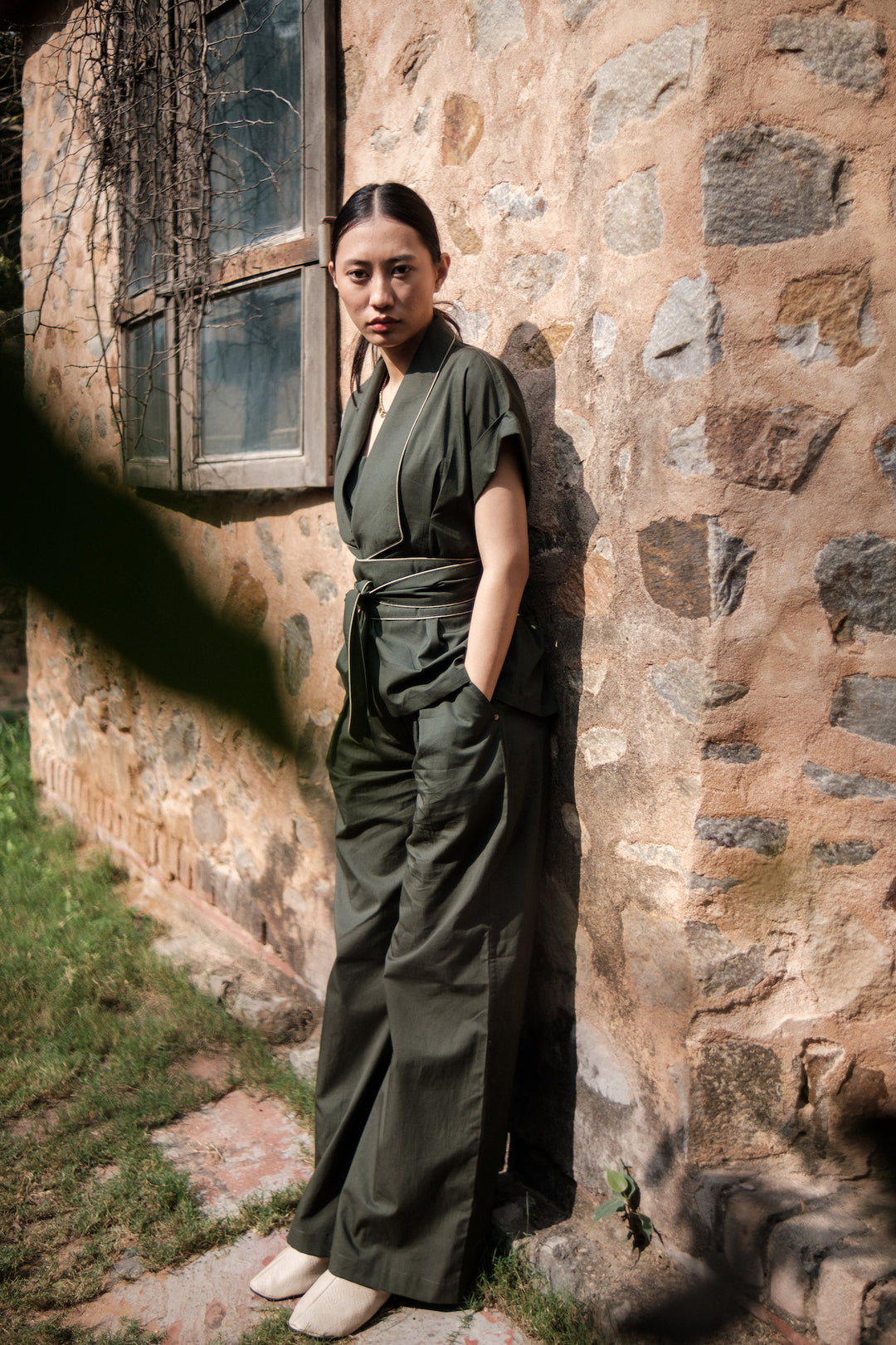 The Terra Tribe Deep Green Berlin Shawl Collar