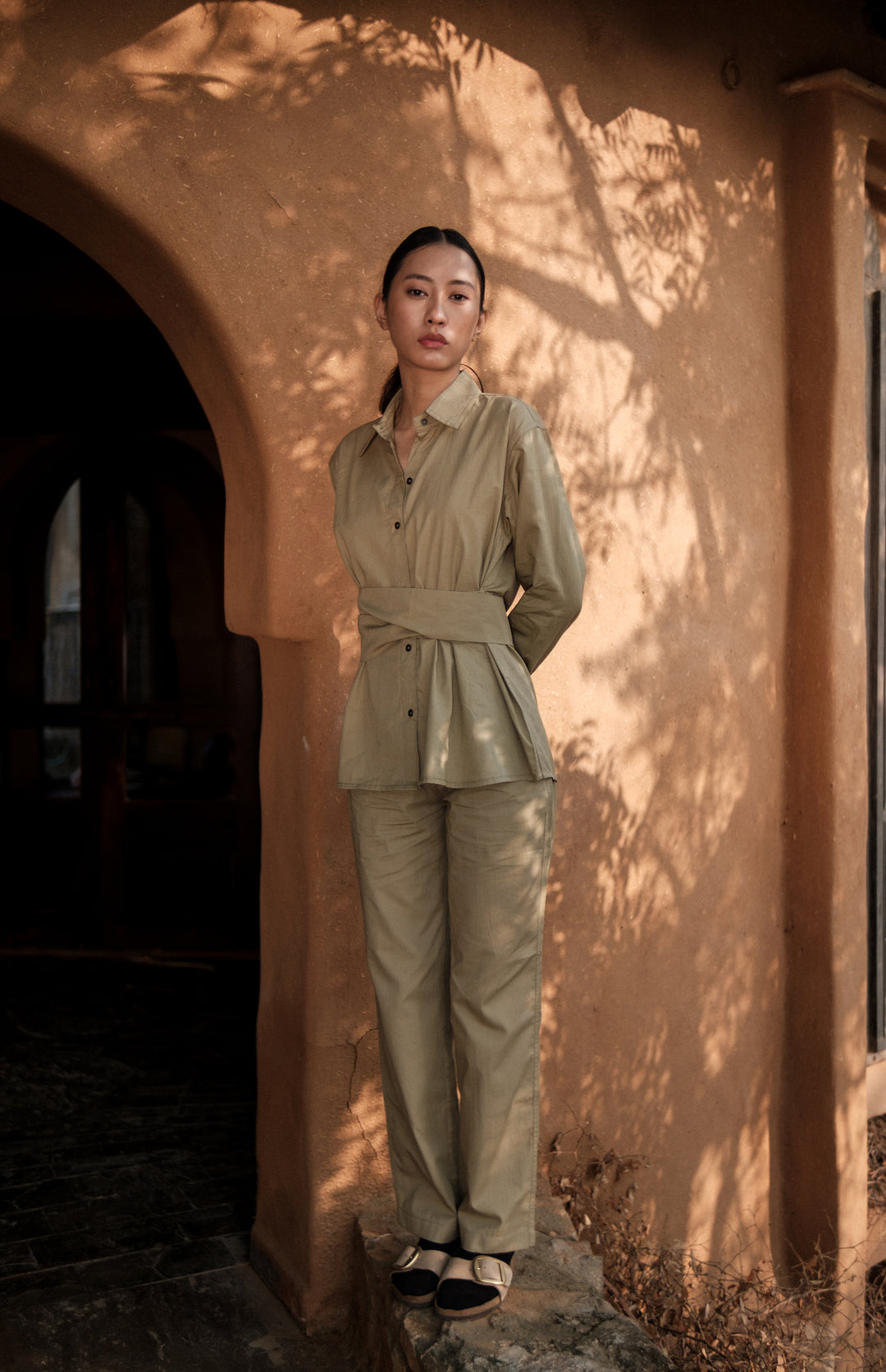 The Terra Tribe Khaki Sandra Straight Pants