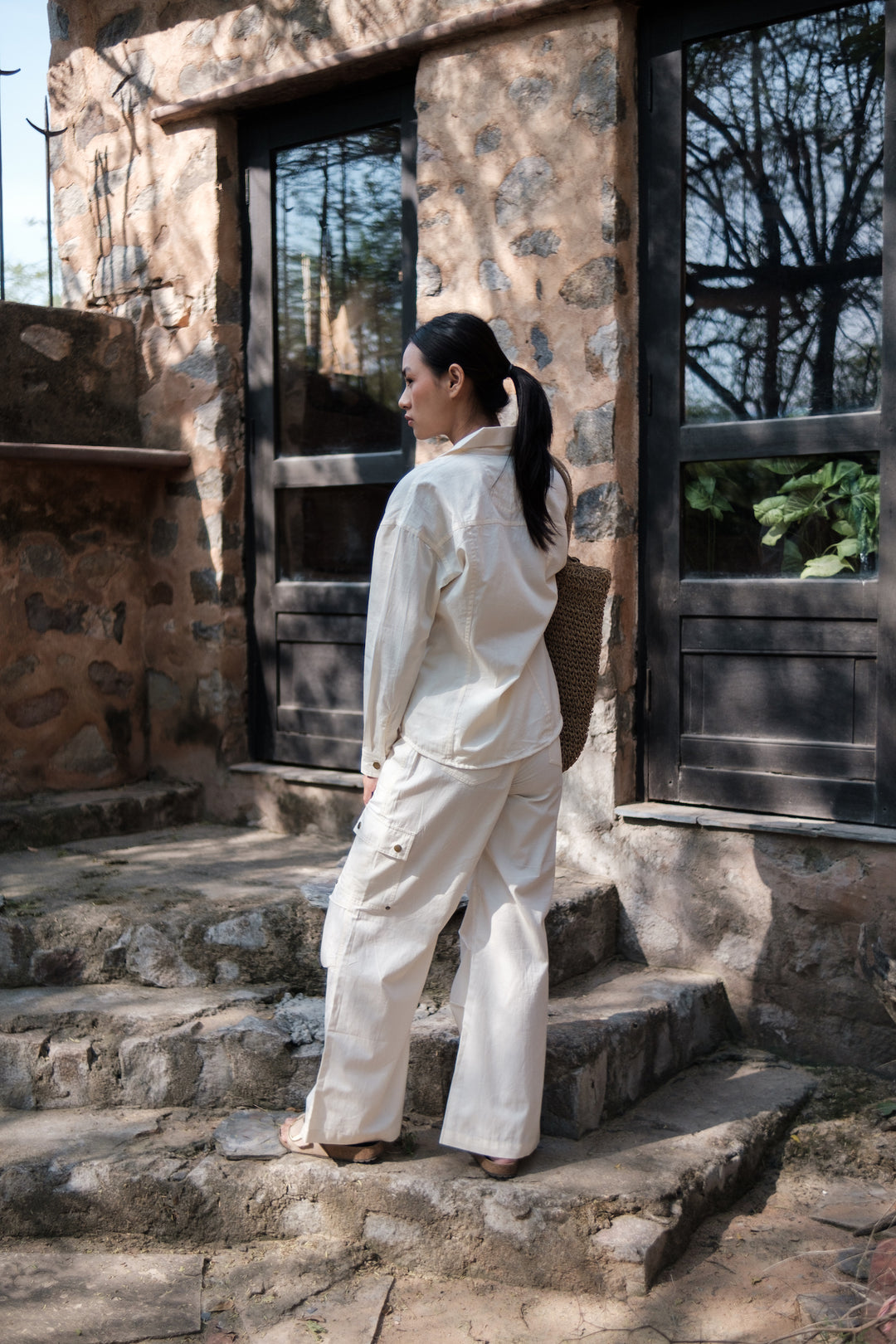 The Terra Tribe Ecru Saigon Parachute Pants