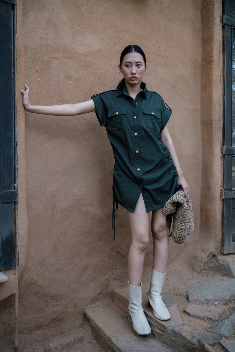The Terra Tribe Deep Green Sunrise Gather Shirt